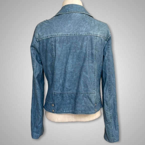 { Lysse’ } - Faux Leather Asymmetrical Moto Jacket - Picture 2 of 4